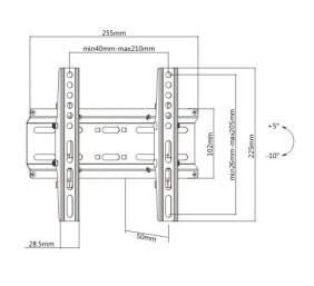 Pasukamas LED/LCD TV laikiklis, juodas VESA: 75x75,100x100,200x100,200x200