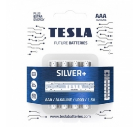 Baterija Tesla AAA Silver+ Alkaline LR03 1150 mAh 4 vnt.