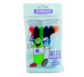 STANGER Flomasteriai tekstilei T-SHIRT, 6 spalvos, 430011