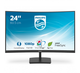 Philips | LCD monitor | 241E1SC | 24 " | VA | FHD | 16:9 | 75 Hz | 4 ms | 1920 x 1080 pixels | 250 cd/m² | HDMI audio out | HDMI ports quantity 1 | Black