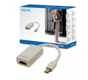 Logilink | Adapter Mini DisplayPort to HDMI with Audio: | Grey | Mini DisplayPort | HDMI A | 0.1 m