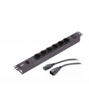 Easy PDU, Basic, 1U, 10A, 230V, (6)Schuko&(1)C13