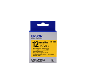 Epson LK-4YBW (C53S654014) Ženklinimo juostos kasetė, Strong Adhesive, Black on Yellow (12mm, 9m)