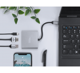 Natec Multi-Port Adapter, Fowler, USB-C, HDMI, USB 3.0 | Natec | USB-C Multiport Adapter | NMP-1607 | Grey | USB Type-C | 0.11 m