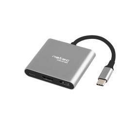 Natec Multi-Port Adapter, Fowler, USB-C, HDMI, USB 3.0 | Natec | USB-C Multiport Adapter | NMP-1607 | Grey | USB Type-C | 0.11 m