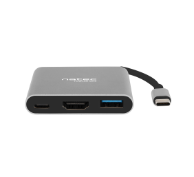 Natec Multi-Port Adapter, Fowler, USB-C, HDMI, USB 3.0 | Natec | USB-C Multiport Adapter | NMP-1607 | Grey | USB Type-C | 0.11 m