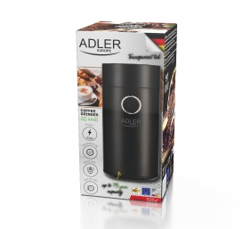 Adler | Coffee grinder | AD4446bs | 150 W | Coffee beans capacity 75 g | Lid safety switch | Black