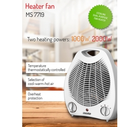 Mesko Heater MS 7719 Fan heater 2000 W White