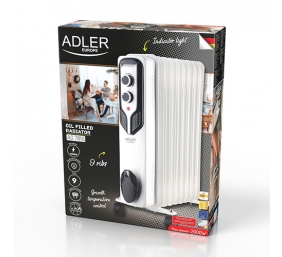 Adler | Oil-Filled Radiator | AD 7816 | Oil Filled Radiator | 2000 W | Number of power levels 3 | Suitable for rooms up to  m² | White