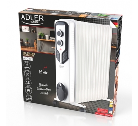 Adler | Oil-Filled Radiator | AD 7818 | Oil Filled Radiator | 2500 W | Number of power levels 3 | White