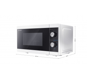 Sharp | Microwave Oven with Grill | YC-MG01E-W | Free standing | 800 W | Grill | White