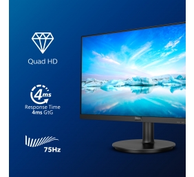 Philips | Monitor | 275V8LA/00 | 27 " | LCD | QHD | 16:9 | 75 Hz | 4 ms | 2560 x 1440 | 250 cd/m² | HDMI ports quantity 2 | Black | Warranty 24 month(s)