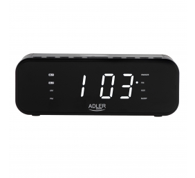 Adler | Alarm Clock with Wireless Charger | AD 1192B | Alarm function | AUX in | Black