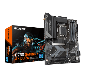 Gigabyte | B760 GAMING X AX DDR4 1.0 M/B | Processor family Intel | Processor socket  LGA1700 | DDR4 DIMM | Memory slots 4 | Supported hard disk drive interfaces 	SATA, M.2 | Number of SATA connectors 4 | Chipset Intel B760 Express | ATX