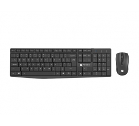 Natec | Keyboard and Mouse | Squid 2in1 Bundle | Keyboard and Mouse Set | Wireless | US | Black | Wireless connection