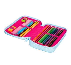 Forminis dviejų skyrių penalas su priedais CoolPack Jumper 2 Pink Scribble