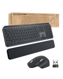 Logitech MX Keys Combo for Business Gen 2 Belaidė klaviatūra ir pelė + Atrama riešui, DE, Graphite