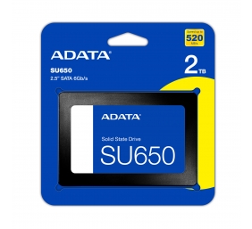 ADATA | Ultimate SU650 | 2000 GB | SSD form factor 2.5" | Solid-state drive interface SATA 6Gb/s | Read speed 520 MB/s | Write speed 450 MB/s