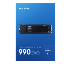 Samsung | SSD | 990 EVO | 1000 GB | SSD form factor M.2 2280 | Solid-state drive interface PCIe NVMe Gen 4.0 x 4 | Read speed 5000 MB/s | Write speed 4200 MB/s