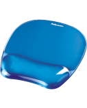 Fellowes | Mouse pad with wrist support CRYSTAL | Mouse pad with wrist pillow | 230 x 202 x 32 mm | Blue