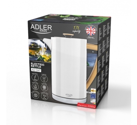 Adler | Kettle | AD 1347w | Electric | 2200 W | 1.5 L | Stainless steel | 360° rotational base | White