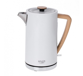 Adler | Kettle | AD 1347w | Electric | 2200 W | 1.5 L | Stainless steel | 360° rotational base | White