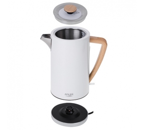 Adler | Kettle | AD 1347w | Electric | 2200 W | 1.5 L | Stainless steel | 360° rotational base | White