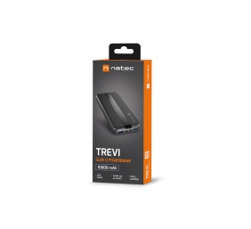 Natec | Power Bank | Trevi Slim Q | 10000 mAh | 1 x USB-C, 2 x USB A, 1x Micro USB | Black