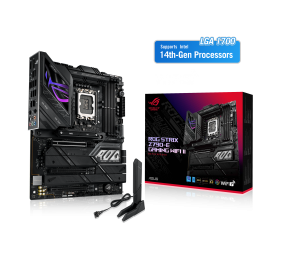 Asus | ROG STRIX Z790-E GAMING WIFI II | Processor family Intel | Processor socket LGA1700 | DDR5 DIMM | Supported hard disk drive interfaces SATA, M.2 | Number of SATA connectors 4