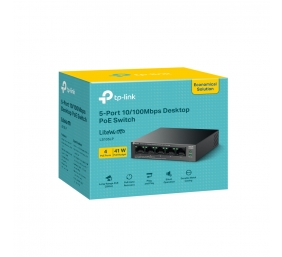 TP-LINK | 5-Port 10/100Mbps Switch with 4-Port PoE | LS105LP | Unmanaged | Desktop