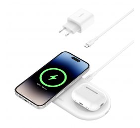 Belkin | BOOST CHARGE PRO 2in1 Qi2 15w Magnetic Charging Pad | WIZ021VFWH