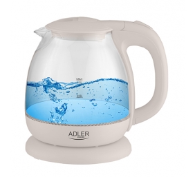 Adler | Kettle | AD 1283C | Electric | 900 W | 1 L | Glass/Stainless steel | 360° rotational base | Cream