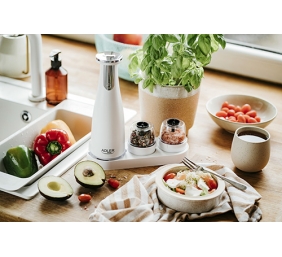 Adler | Electric Salt and pepper grinder | AD 4449w | Grinder | 7 W | Housing material ABS plastic | Lithium | Mills with ceramic querns; Charging light; Auto power off after: 3 minutes; Fully charged for 120 minutes of continuous use; Charging time: 2.5 