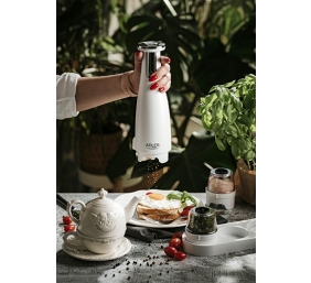 Adler | Electric Salt and pepper grinder | AD 4449w | Grinder | 7 W | Housing material ABS plastic | Lithium | Mills with ceramic querns; Charging light; Auto power off after: 3 minutes; Fully charged for 120 minutes of continuous use; Charging time: 2.5 