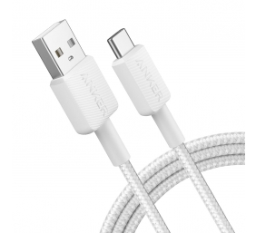 Anker 322 Nylon Cable, White | A81H6G21 | USB-A to USB-C