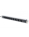 Aluminum outlet strip with 8 safety outlets | DN-95401 | Sockets quantity 8