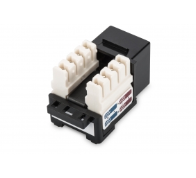 Class E CAT 6 Keystone Jack | DN-93601 | Unshielded RJ45 to LSA | Cable installation via LSA strips, color coded according to EIA/TIA 568 A & B; The Cat 6 keystone module supports transmission speeds of up to 1 GBit/s & 250 MHz in connection with cat 6 or