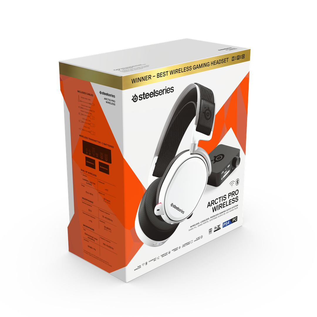 STEELSERIES Arctis Pro Wireless White 1STOP.lt - viena stotelė Jūsų verslui