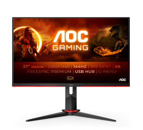 AOC | Gaming Monitor | Q27G2U | 27 " | VA | QHD | 16:9 | 155 Hz | 1 ms | 2560 x 1440 | 250 cd/m² | HDMI ports quantity 2 | Black/Red | Warranty 36 month(s)