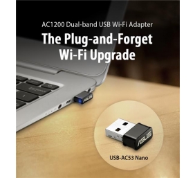 Asus | USB-AC53 NANO AC1200 Dual-band USB MU-MIMO Wi-Fi Adapter | 2.4GHz/5GHz | USB Dongle