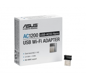 Asus | USB-AC53 NANO AC1200 Dual-band USB MU-MIMO Wi-Fi Adapter | 2.4GHz/5GHz | USB Dongle