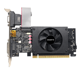 Gigabyte | GV-N710D5-2GIL | NVIDIA | 2 GB | GeForce GT 710 | GDDR5 | DVI-D ports quantity 1 | HDMI ports quantity 1 | PCI-E 2.0 x 8 | Memory clock speed 5010 MHz | Processor frequency 954 MHz