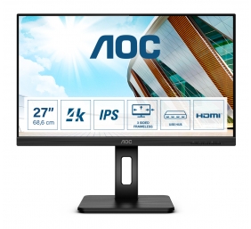 AOC | Monitor | U27P2 | 27 " | IPS | UHD | 16:9 | 60 Hz | 4 ms | 3840 x 2160 | 350 cd/m² | Headphone out (3.5mm) | Black | Warranty 36 month(s)