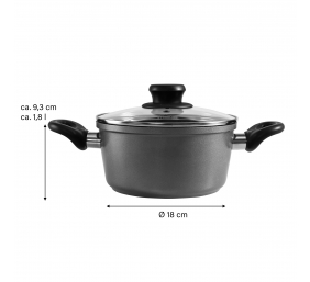 Stoneline | Cooking pot | 6741 | 2 L | 18 cm | die-cast aluminium | Grey | Lid included