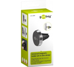 Goobay | Magnetic mount Metal Slim Design for smartphones (35mm) | 38685 | Black/Silver | Magnetic holder is suitable for almost every smartphone; Quick-Snap assembly technology for quick and easy use; Smart and almost invisible fastening option on the ca